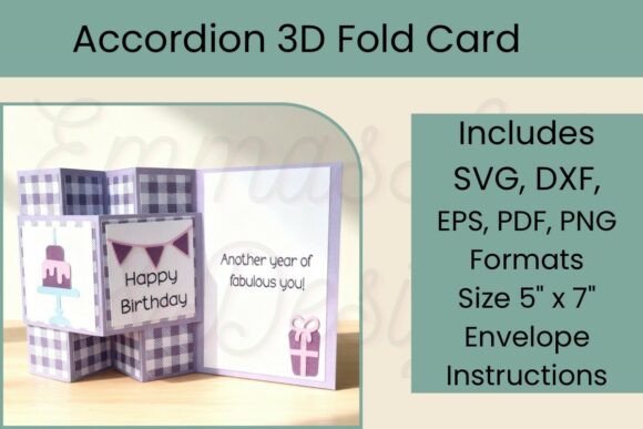 Download 3D SVG Accordion Fold Birthday Card - Card Collection