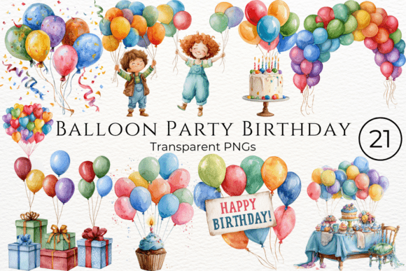 Download Balloon Party Birthday Clipart - Balloon party Collection