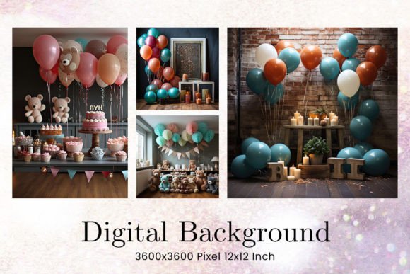 Download Balloon Party Studio Backdrop Overlays - Balloon party Collection