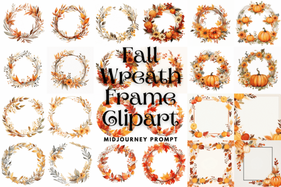 Download Prompt for Fall Wreath Frame Clipart - Fall wreath Collection