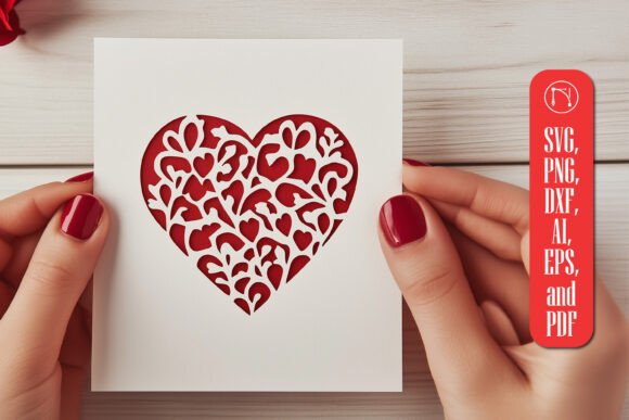 Download Paper Cut Valentine's Card SVG Cut File - Card Collection