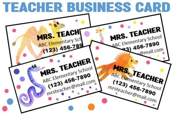 Download Animal Theme Teacher Info Card - Card Collection