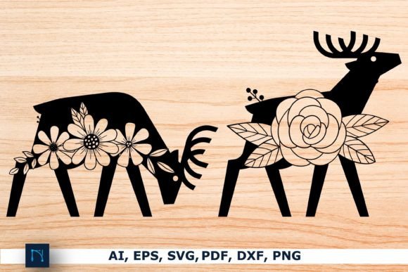 Download Laser/Paper Cut Floral Deer SVG Bundle - Deer svg bundle Collection