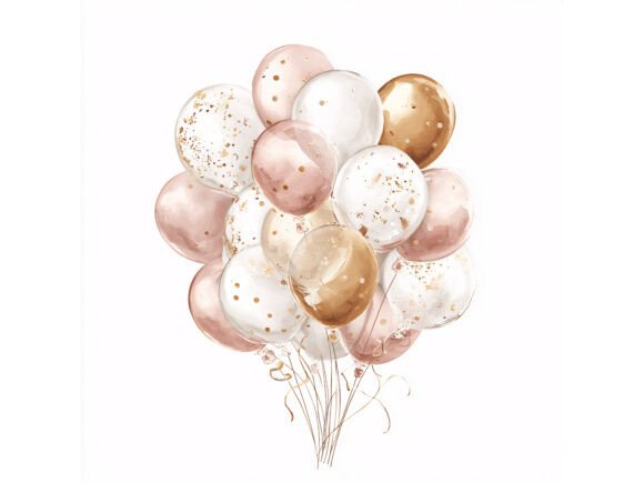 Download 12 JPG Pink Gold Balloon Party Set - Balloon party Collection