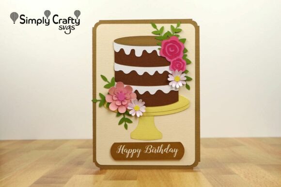 Download Birthday Cake with Flowers Card SVG - Card Collection