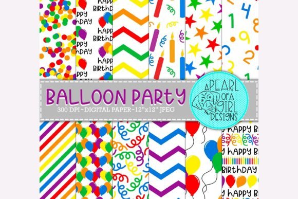 Download Balloon Party Digital Paper - Balloon party Collection