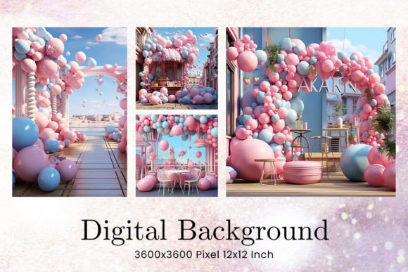Download Balloon Party Studio Backdrop Overlays - Balloon party Collection