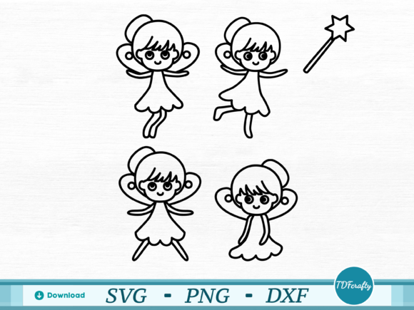 Download Cartoon Fairy Girl Pack Outline - Premium Bundle