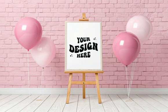 Download Balloon Party Easel Sign Mockups - Balloon party Collection