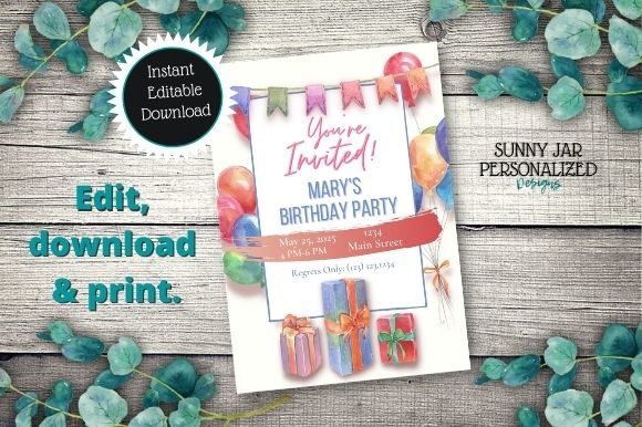 Download Balloon Party Invitation Template - Balloon party Collection